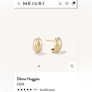 Mejuri Dôme Huggie earrings, gold vermeil